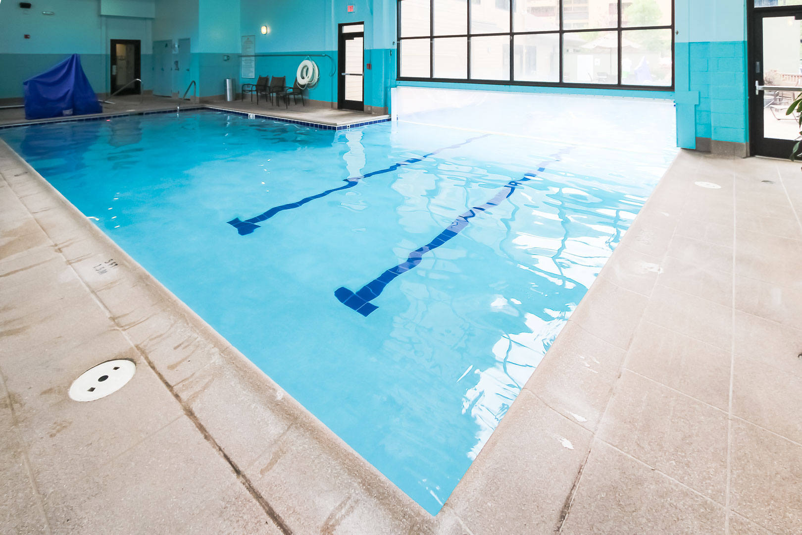 An expansive indoor swimming pool at VRI's Cedar at Streamside in Colorado.